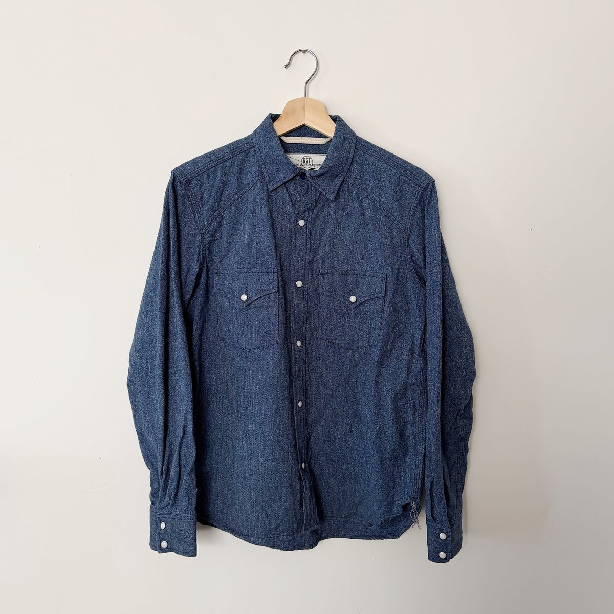Rogue Territory 9oz Indigo Mock Twist Western Shirt Size M PRE-OWNED/ FINAL SALE