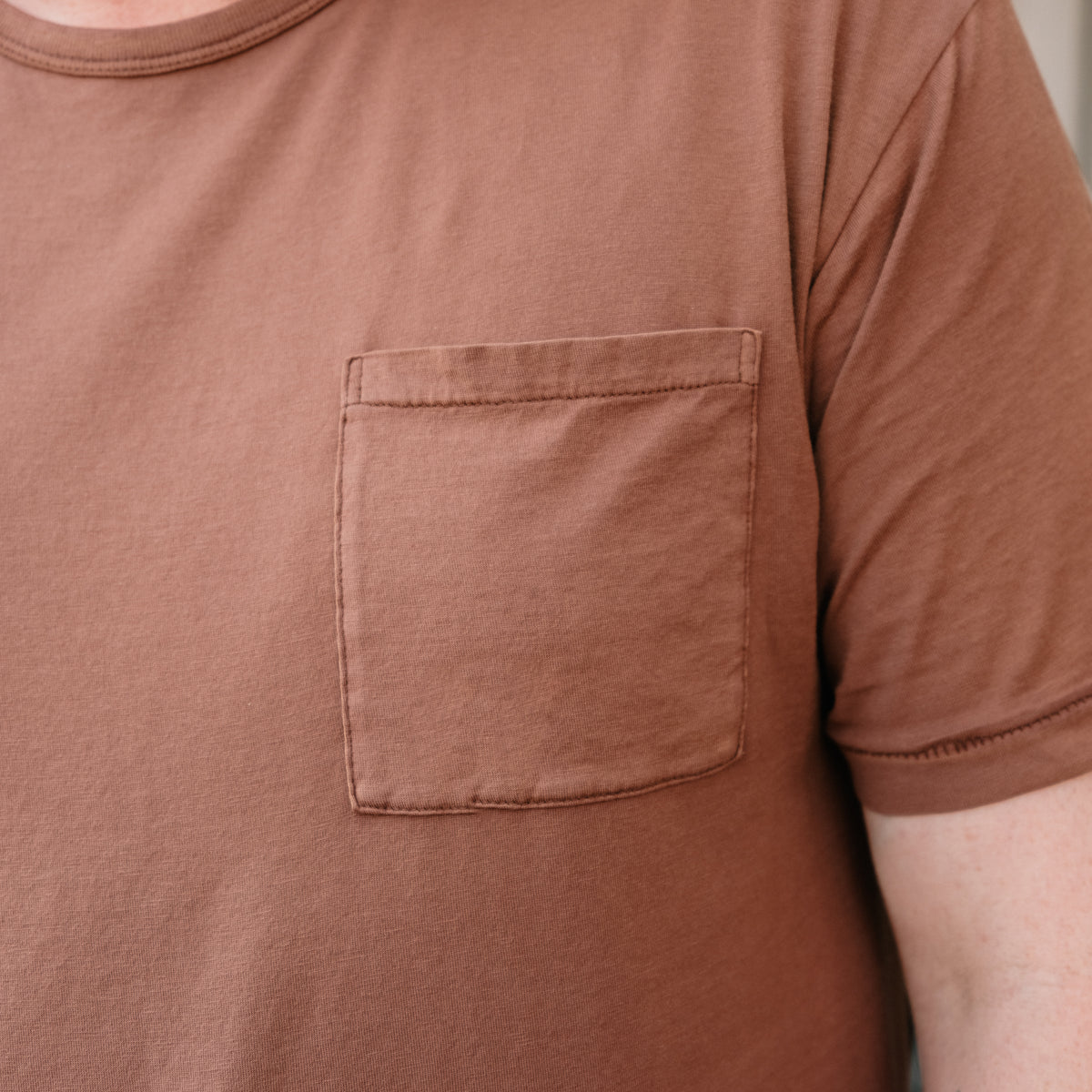RRL Garment Dyed Pocket T-Shirt Chocolate FINAL SALE