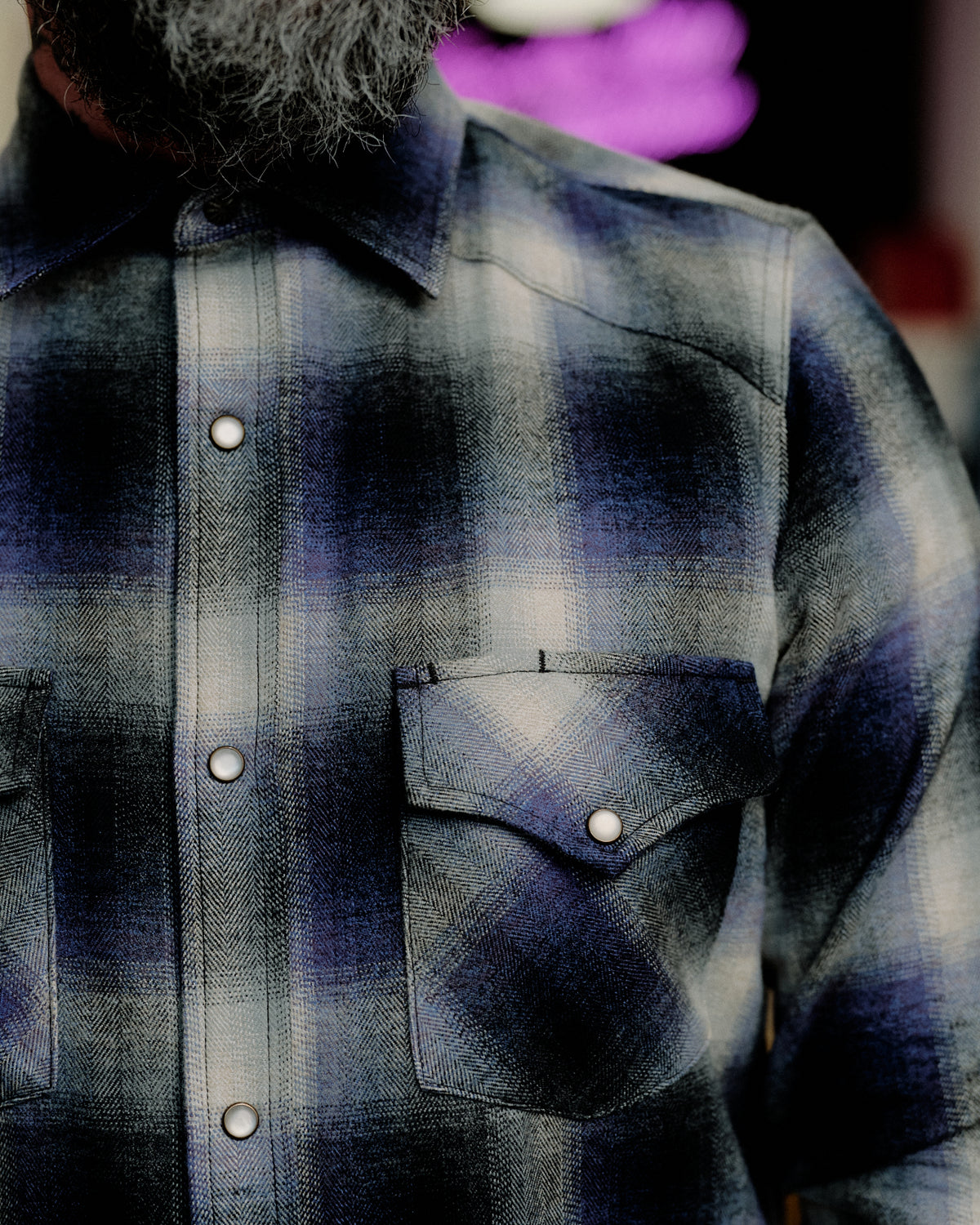 Rogue Territory Western Shirt Bluebell Brushed Plaid