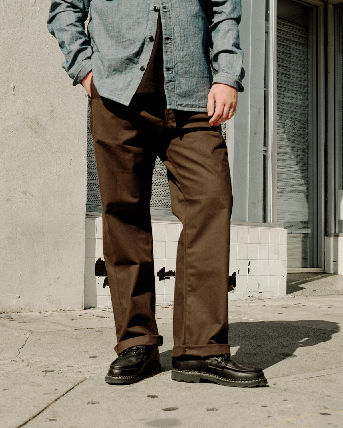 Rogue Territory Relaxed Trouser Selvedge Canvas Dyed Brown