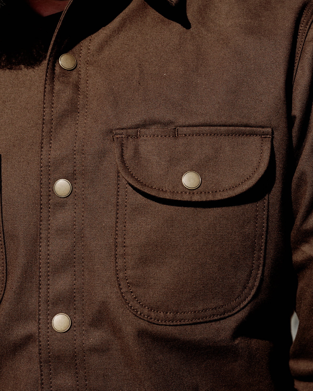 Rogue Territory Work Shirt Selvedge Canvas Dyed Brown