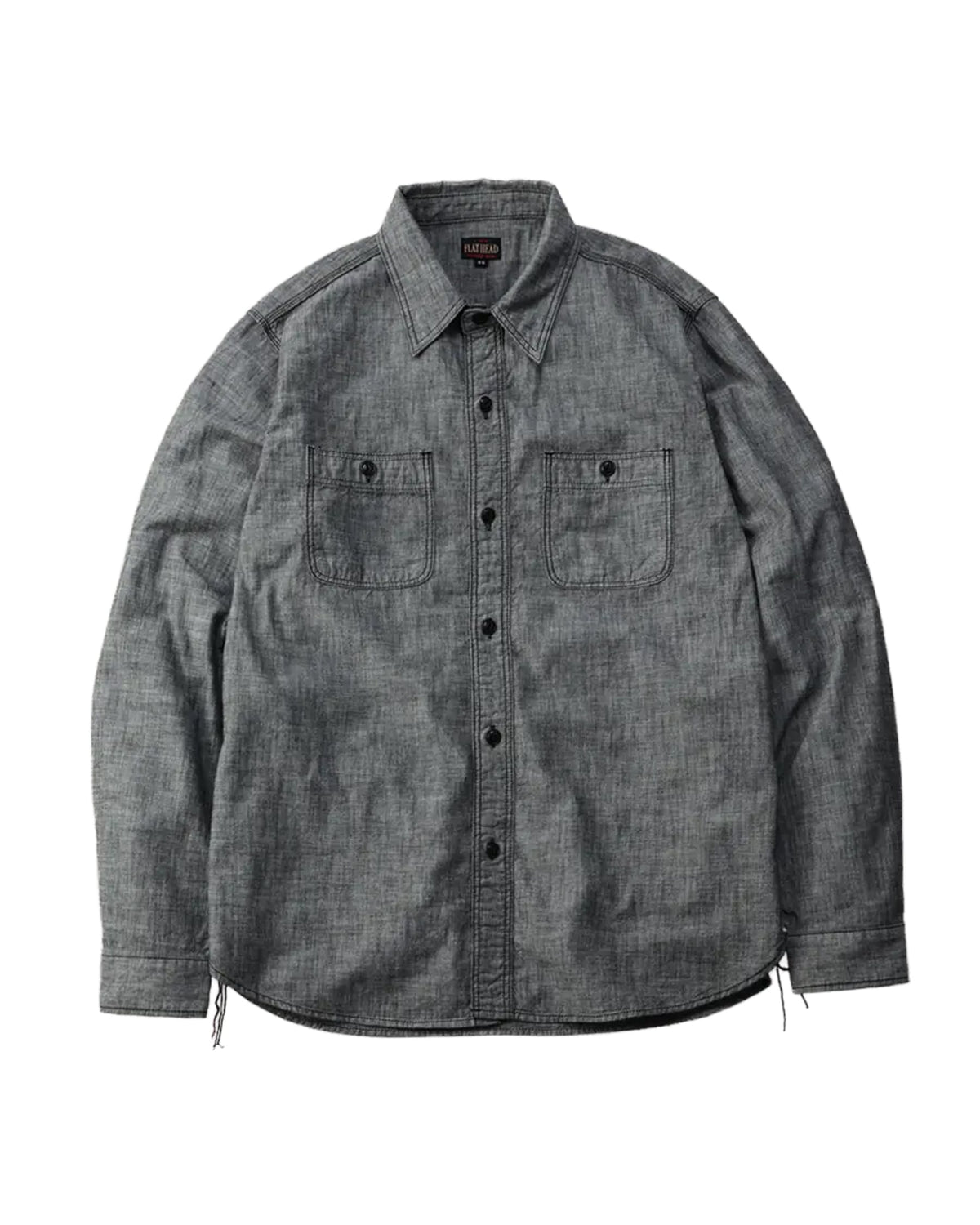 The Flat Head FN-SCK-010L Long Sleeve Chambray Work Shirt Black