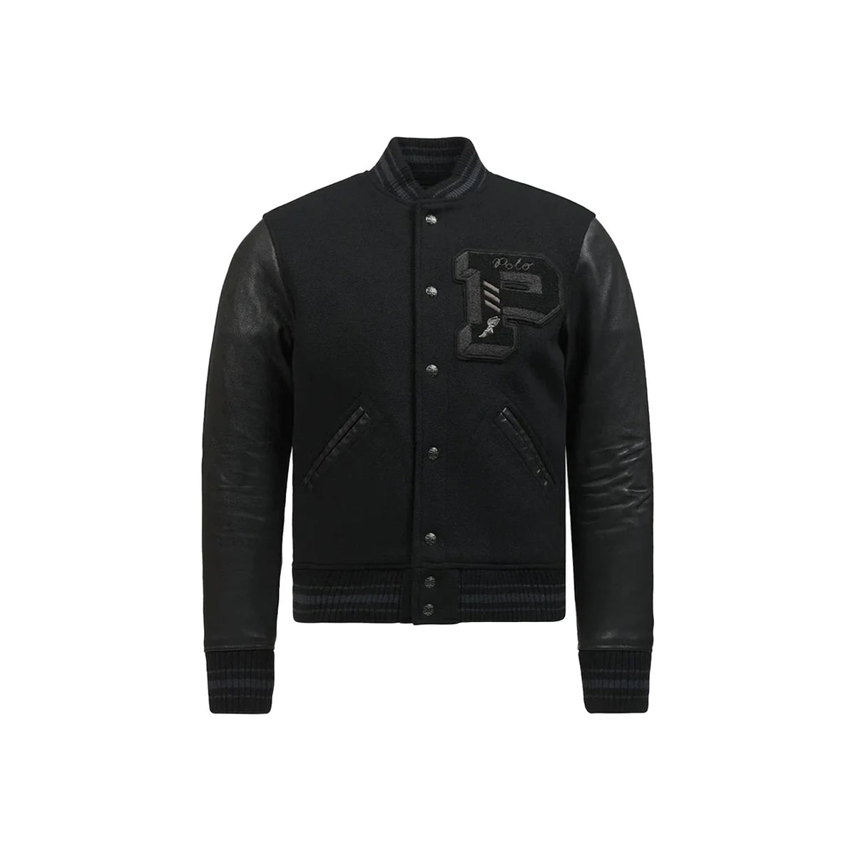 Polo Ralph Lauren Iconic Letterman Jacket Polo Black FINAL SALE