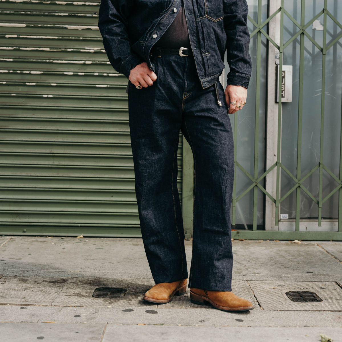 Omoto 0815 13.5oz Denim Loose Fit Button Fly Indigo