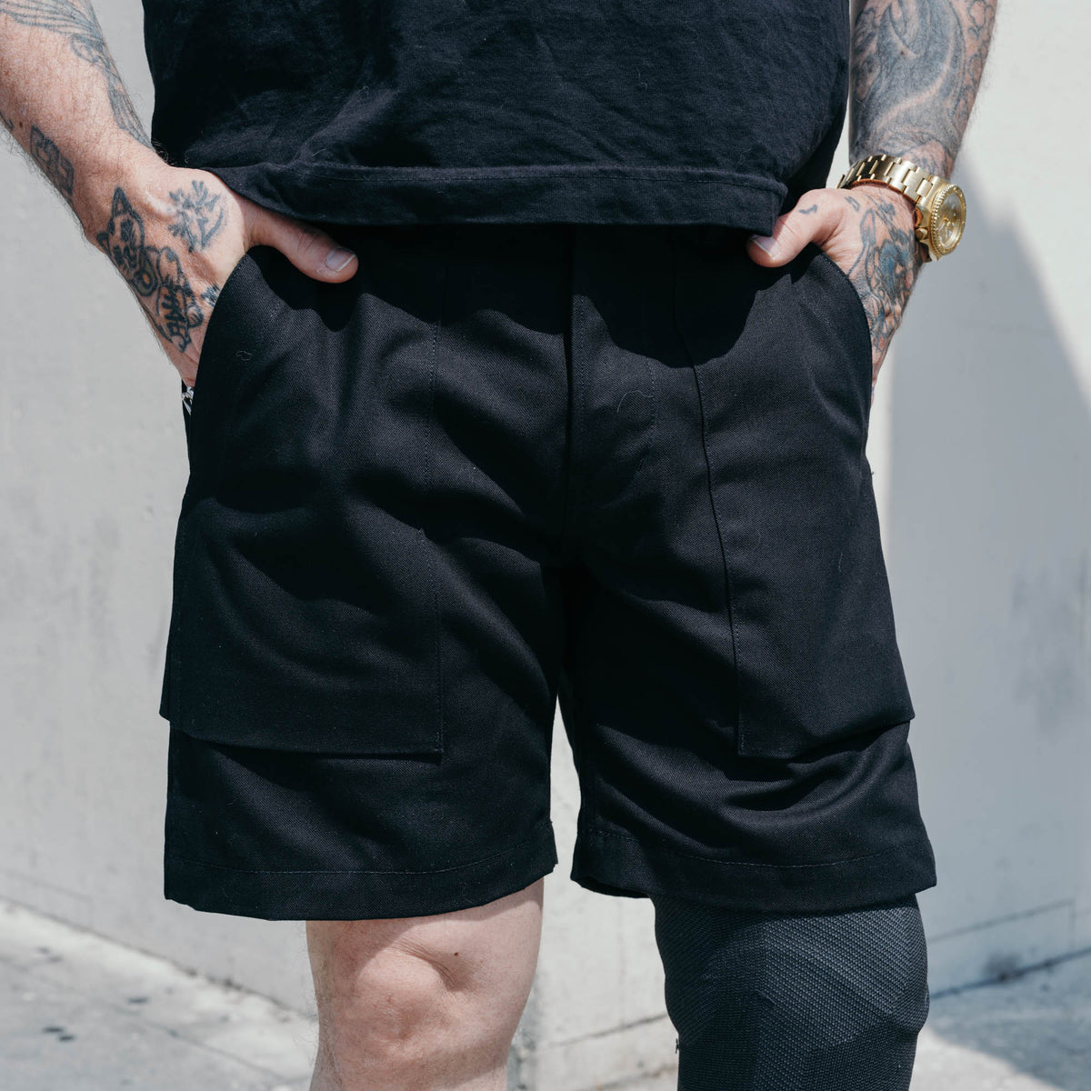 Rogue Territory Fatigue Shorts Black Canvas FINAL SALE