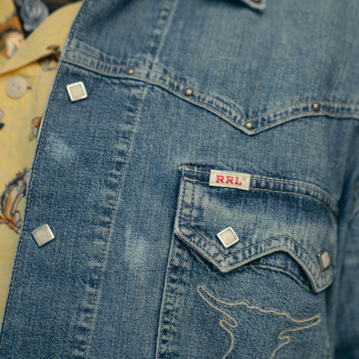 RRL Sawtooth Western 2x1 Denim Jacket Dillon Wash