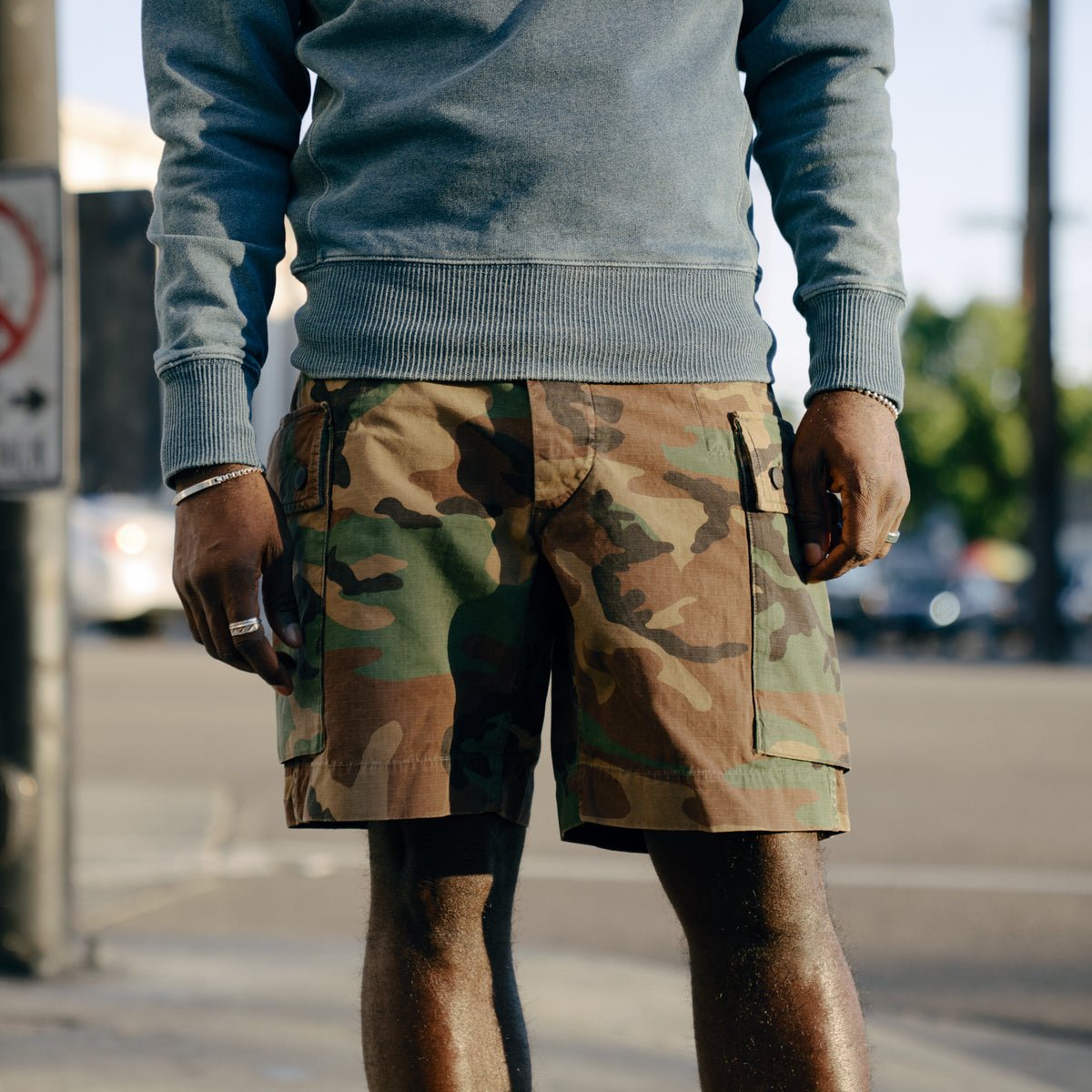 RRL Cotton Ripstop Regiment Cargo Short Woodland Camo