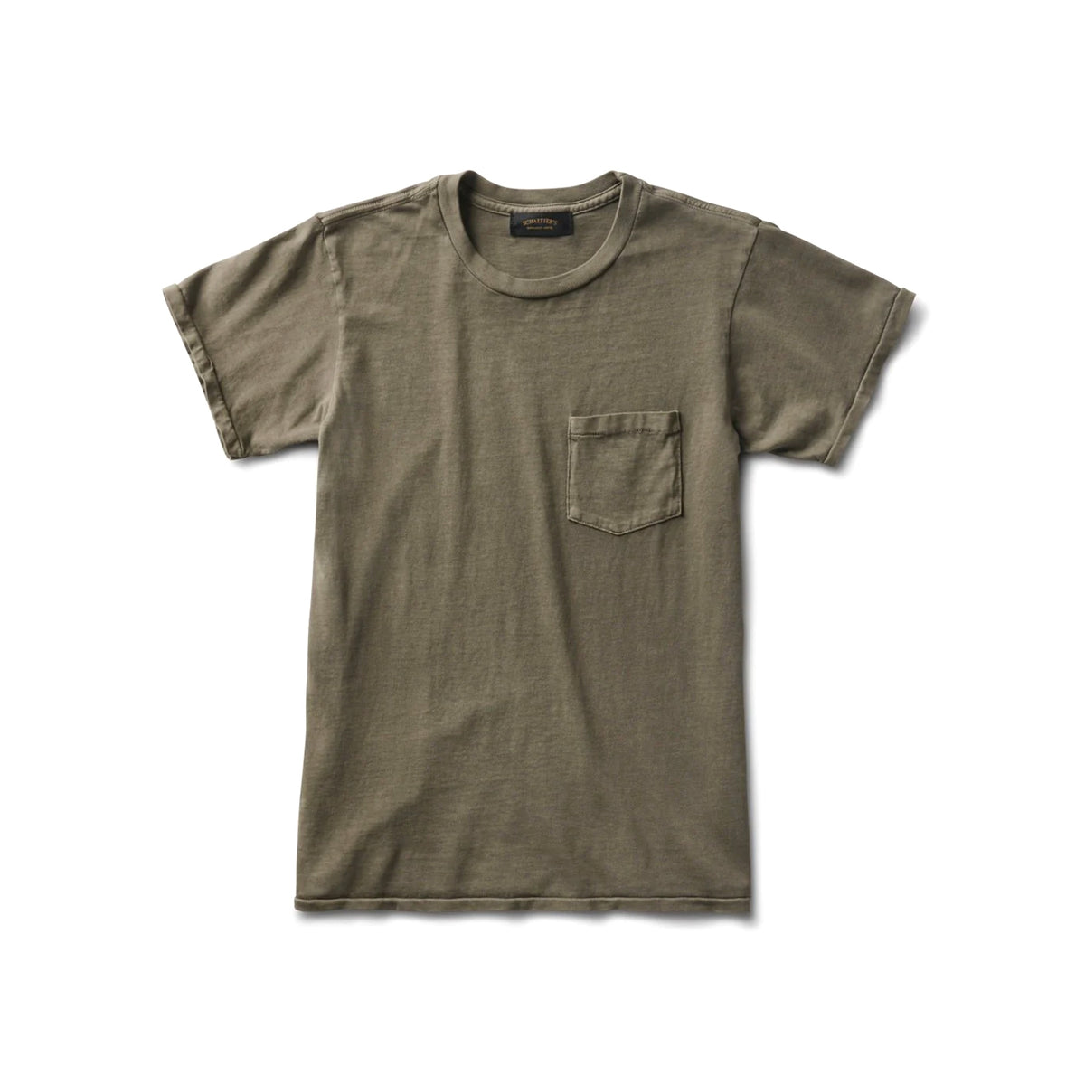 Schaeffer's Garment Hotel Ringspun 40s Pocket Tee Moss Green