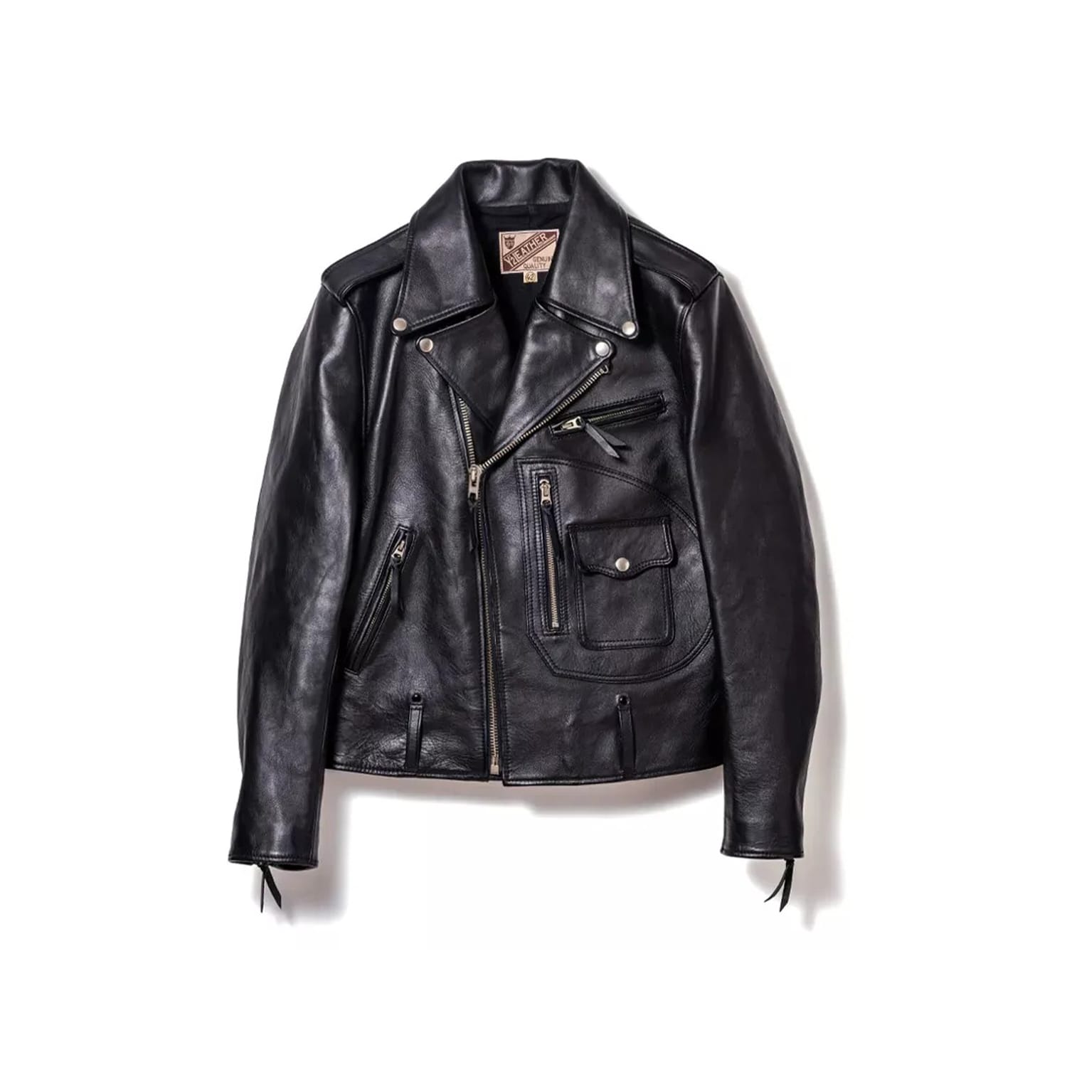 Y'2 Leather ITR-55  Iron Tanned Horse D-Pocket Double Breasted Riders Black