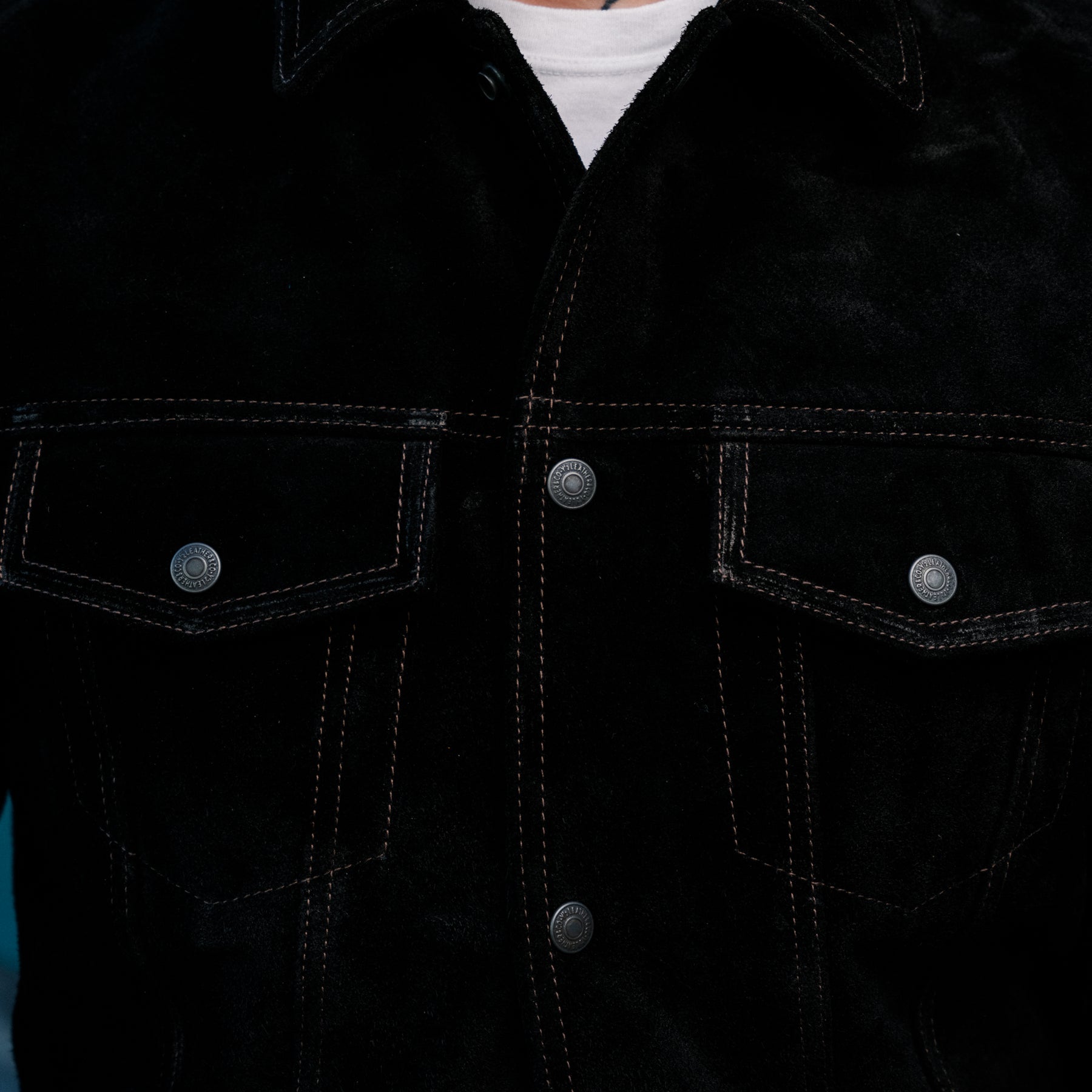 Y'2 Leather TB-139 Steer Roughout 3rd Type Jean Jacket Black