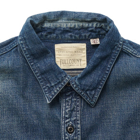 Full Count 4890HW-24 Denim Work Shirt Hand Wash Indigo Blue