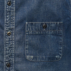 Full Count 4890HW-24 Denim Work Shirt Hand Wash Indigo Blue