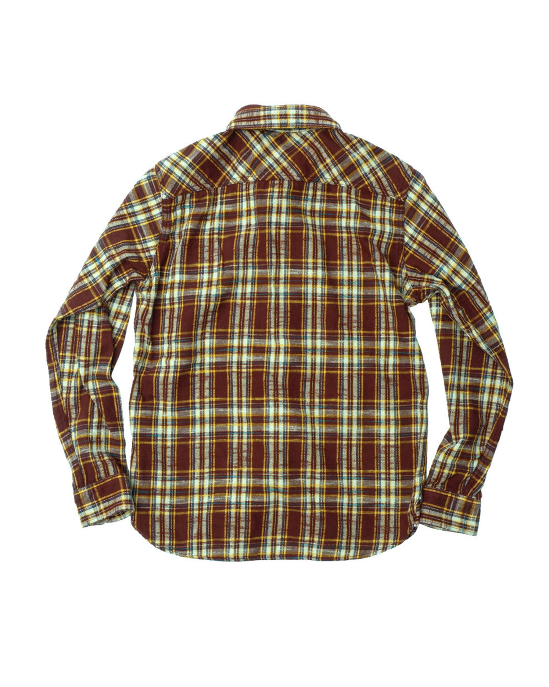 UES 502655 Slubby Flannel Shirt Brown