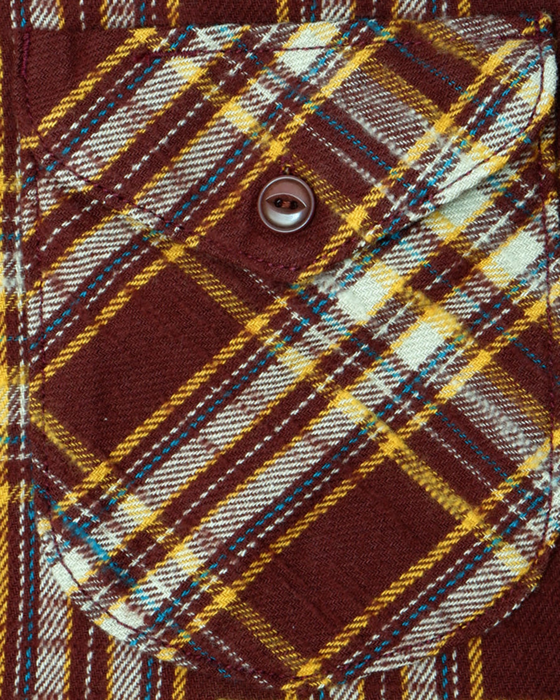 UES 502655 Slubby Flannel Shirt Brown