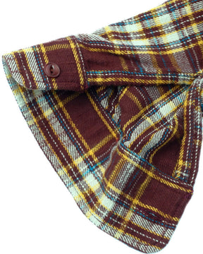 UES 502655 Slubby Flannel Shirt Brown