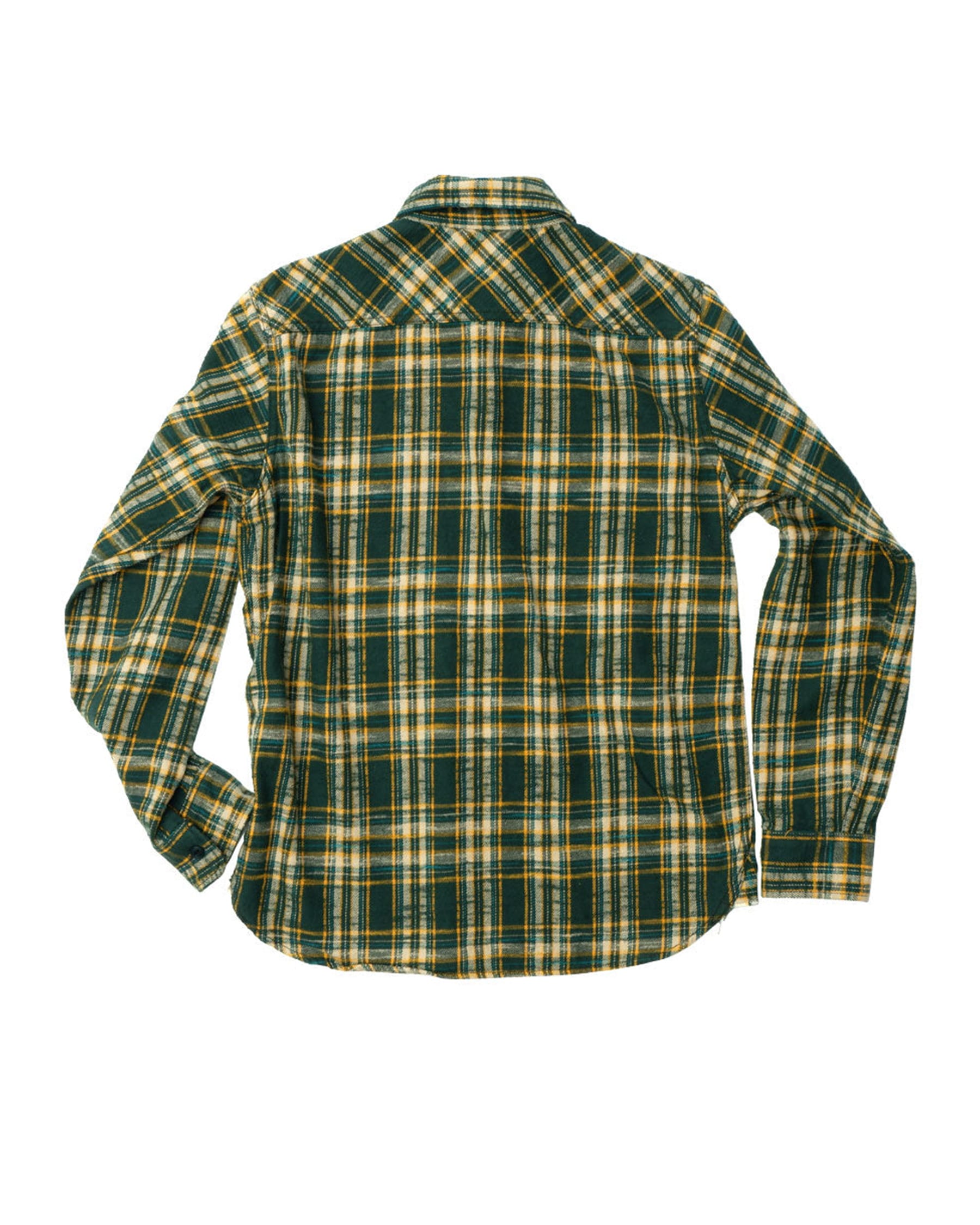 UES 502655 Slubby Flannel Shirt Green