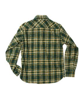 UES 502655 Slubby Flannel Shirt Green