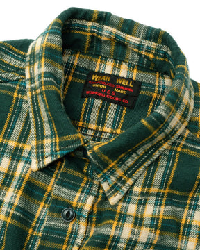 UES 502655 Slubby Flannel Shirt Green