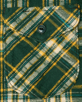 UES 502655 Slubby Flannel Shirt Green