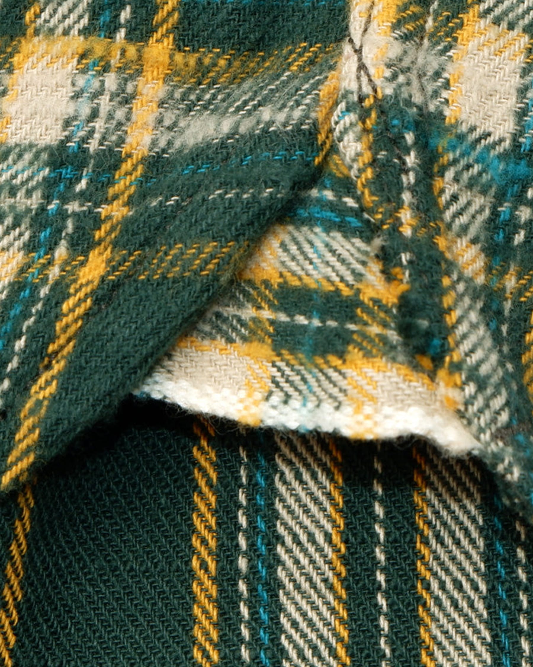 UES 502655 Slubby Flannel Shirt Green