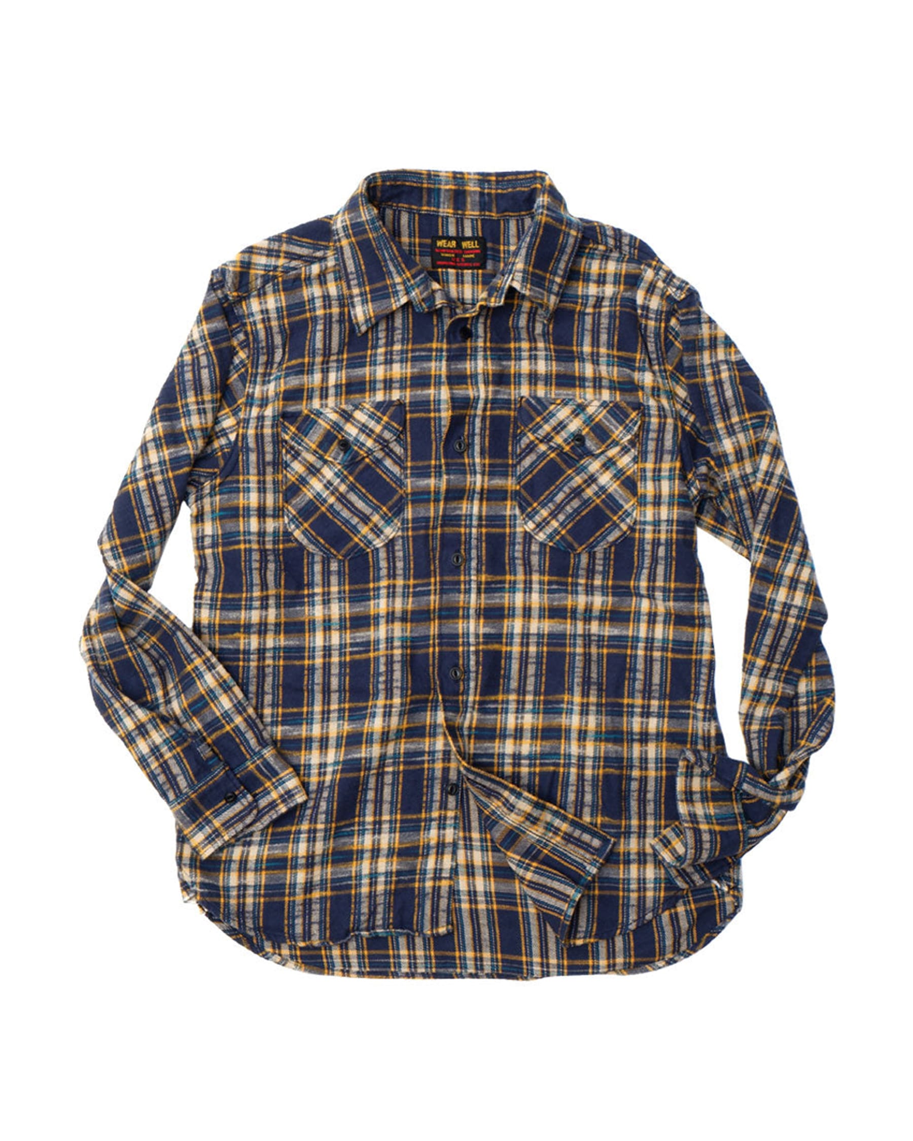 UES 502655 Slubby Flannel Shirt Navy
