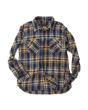 UES 502655 Slubby Flannel Shirt Navy