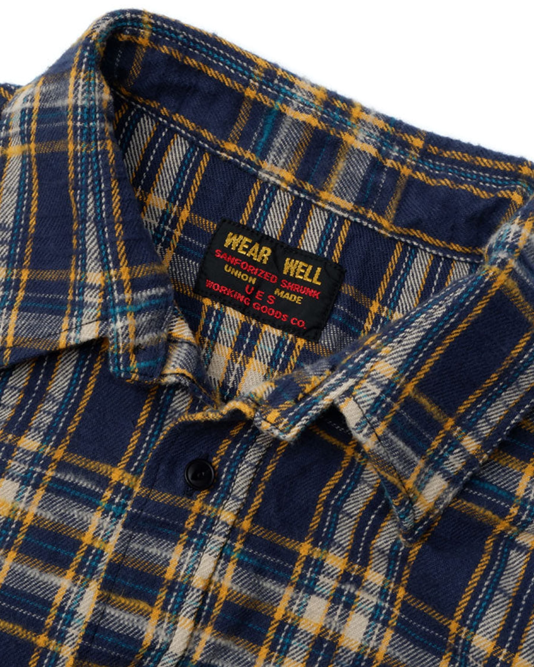UES 502655 Slubby Flannel Shirt Navy
