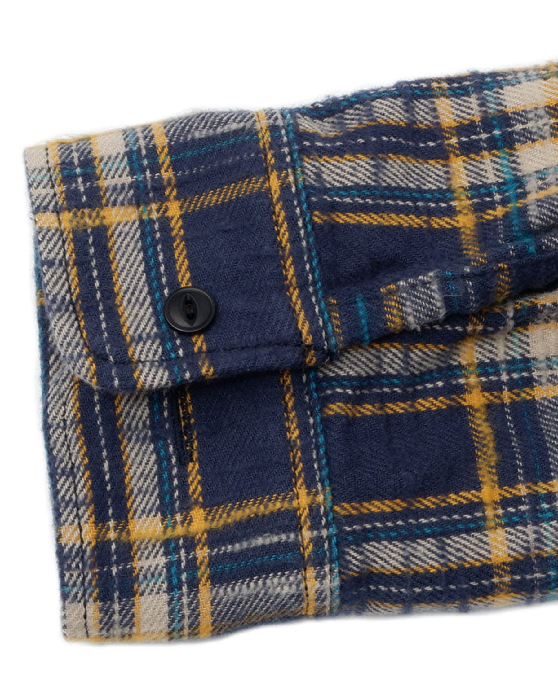 UES 502655 Slubby Flannel Shirt Navy