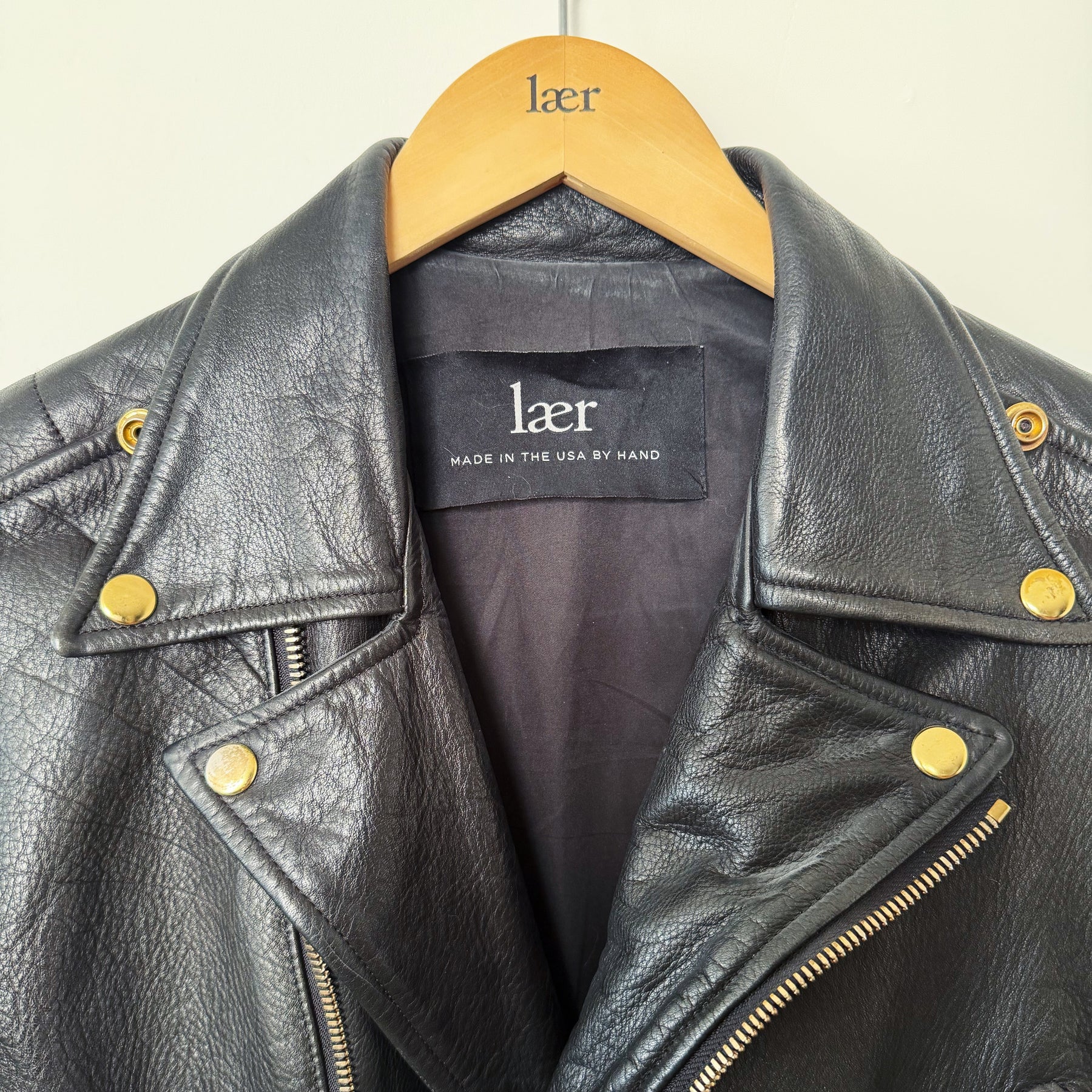 Lær Brand Classic Moto Jacket Black w/ Gold Hardware PRE-OWNED/ FINAL SALE