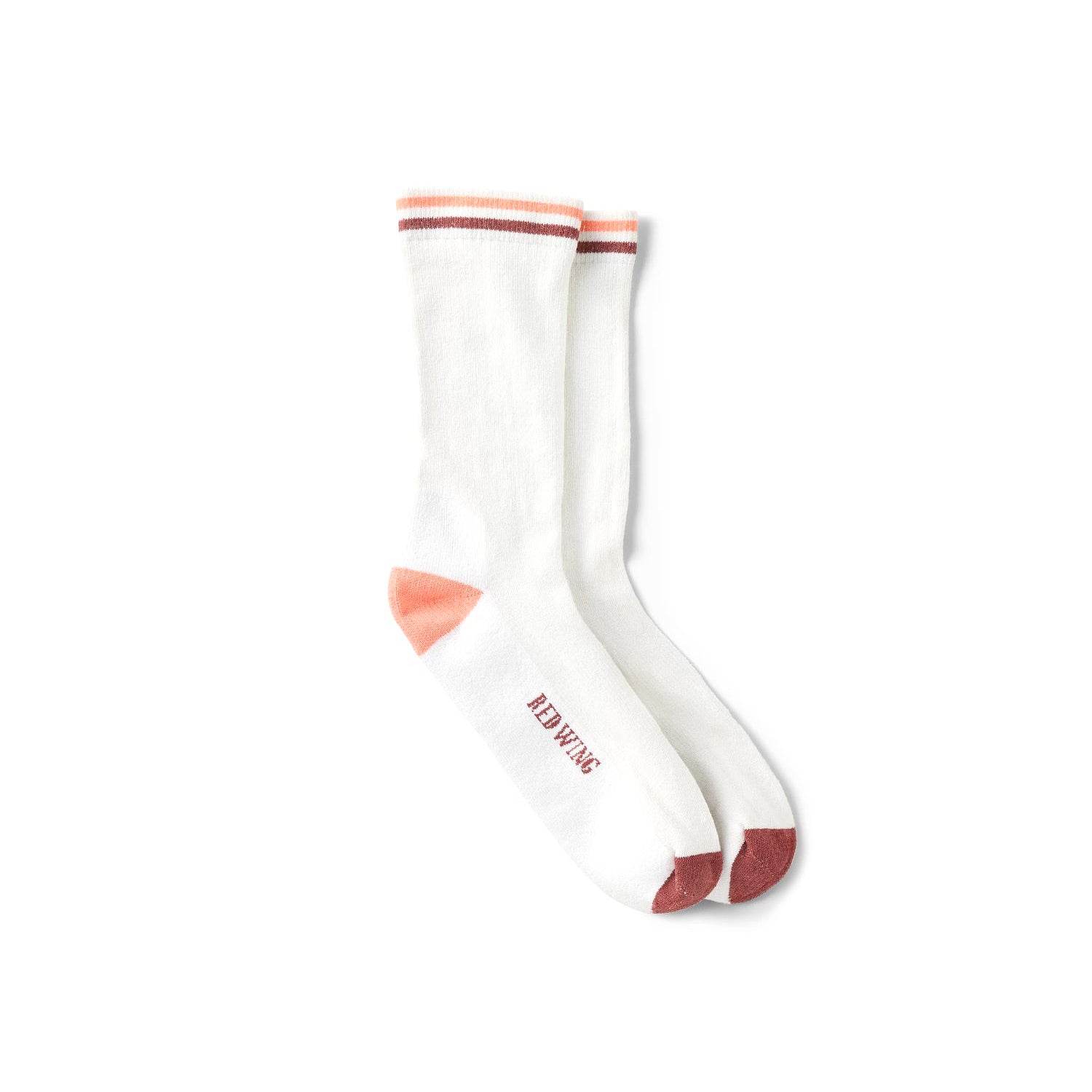 Red Wing Heritage Vintage Stripe Cotton Blend Crew Silver Birch/ Wild Salmon/ Burnt Mahogany