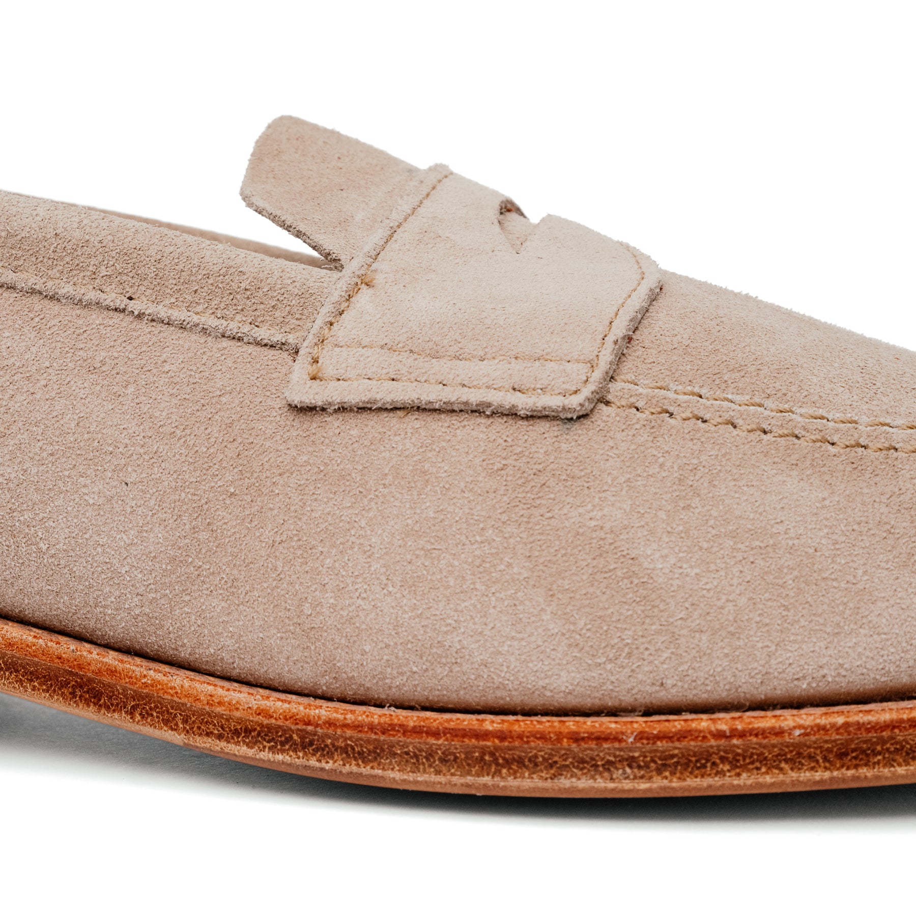 Alden x Snake Oil Provisions Unlined Penny Loafer Milkshake Suede
