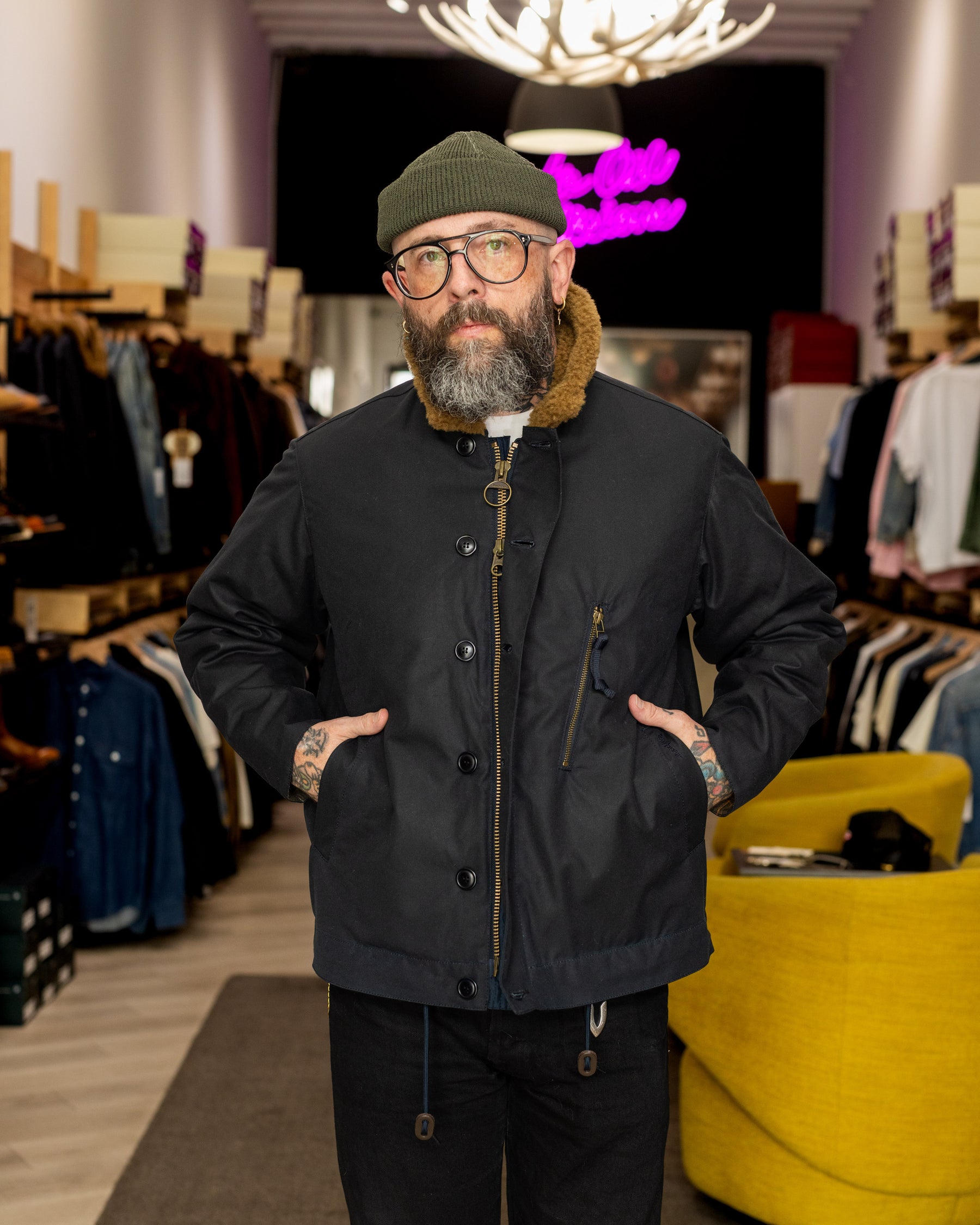 Barbour Macklow Wax Jacket Navy