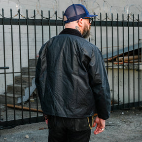 Barbour OS Transport Wax Jacket Navy