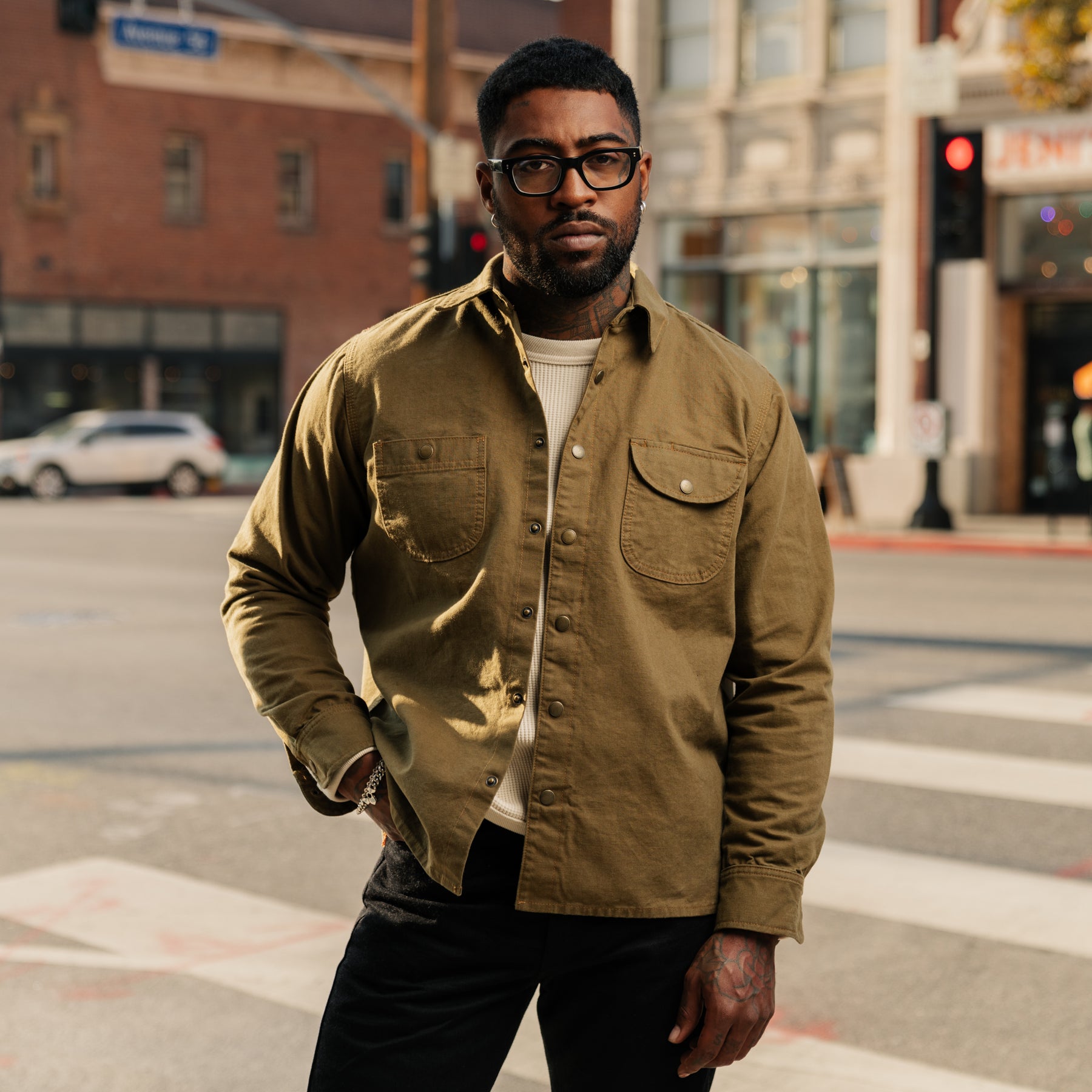 Rogue Territory Dyed Canvas Work Shirt Golden Brown FINAL SALE