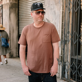 RRL Garment Dyed Pocket T-Shirt Chocolate FINAL SALE