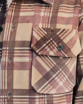 Full Count FL-4000 Suede Leather Check Work Shirt Beige FINAL SALE