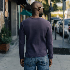 Full Count Heavyweight Waffle Long Sleeve T-Shirt Eggplant