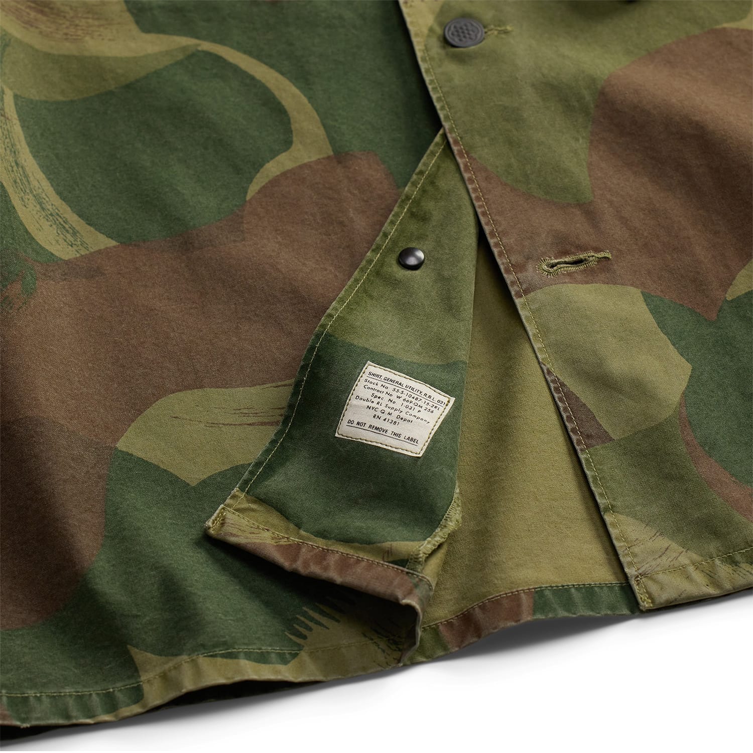 RRL Camo Poplin Overshirt Brush Stroke Camo