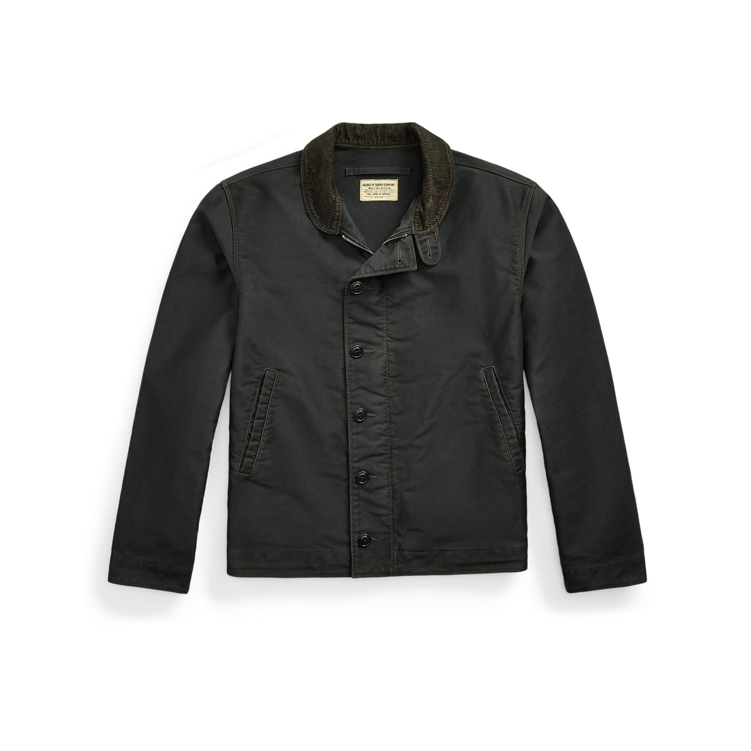 RRL Corduroy-Collar Cotton Deck Jacket Vintage Black
