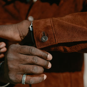 Double Helix Western Pioneer Horsehide Type III Jacket Dark Brown Suede | SPECIAL ORDER ONLY