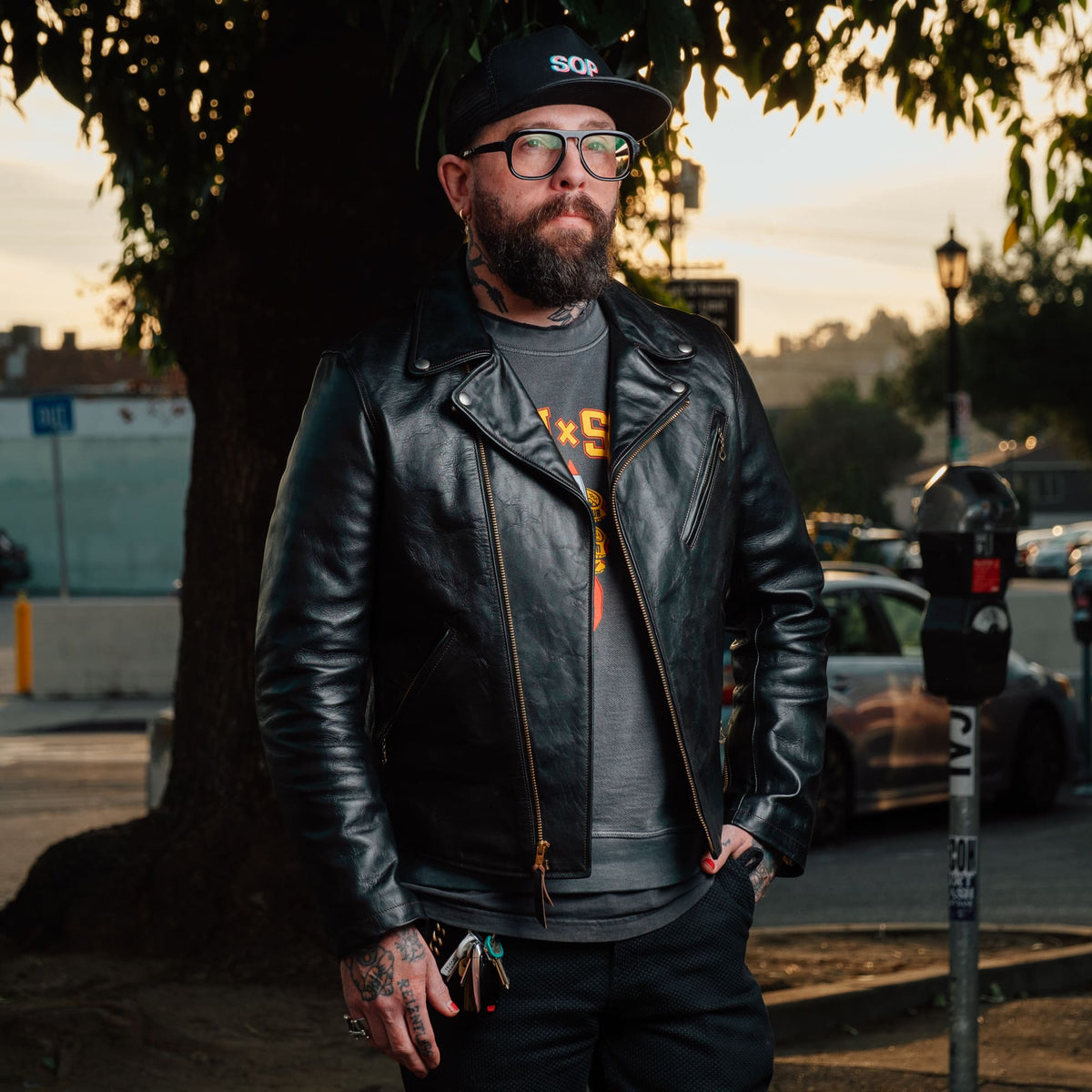 Double Helix x Snake Oil Provisions Deviant LAW Motorcycle Jacket Black