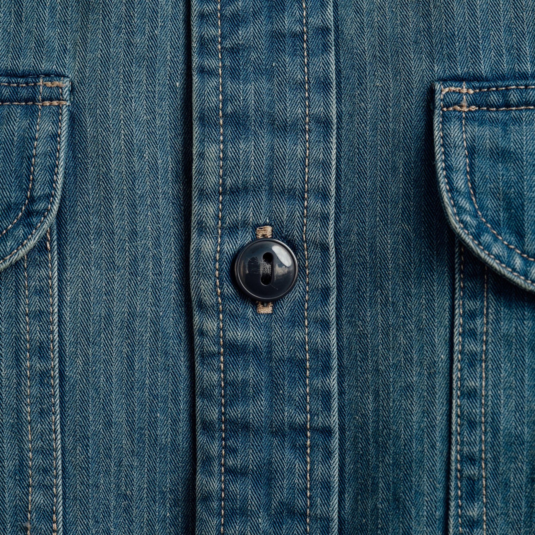 RRL Herringbone Twill Work Shirt Faded Indigo