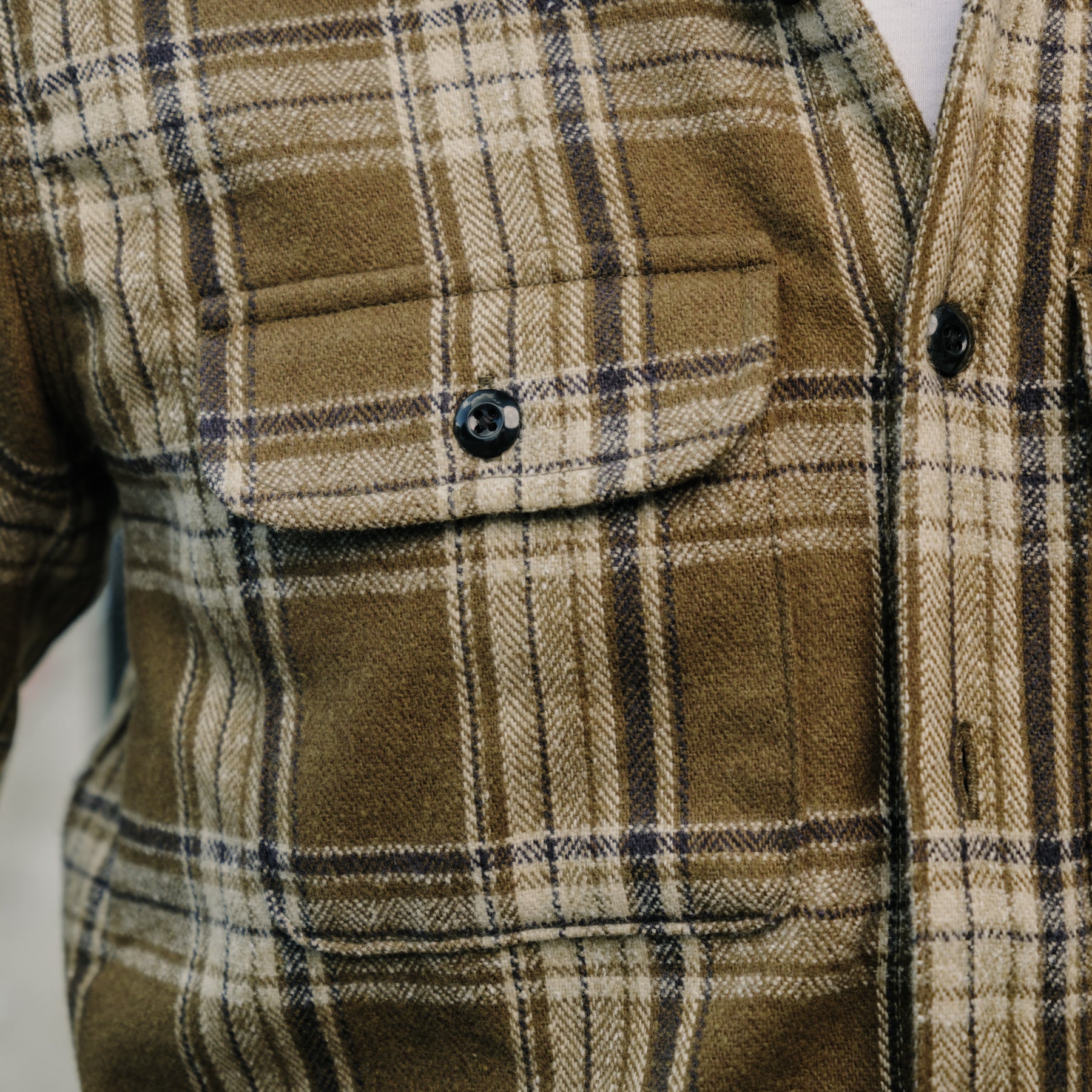 Rogue Territory Field Shirt Olive Plaid Flannel FINAL SALE
