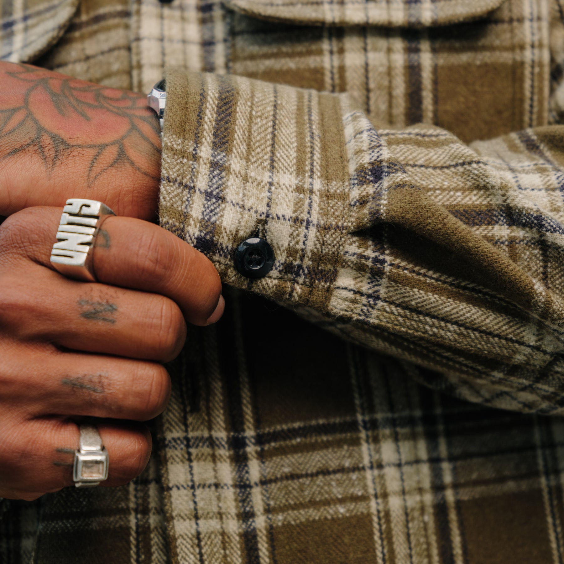 Rogue Territory Field Shirt Olive Plaid Flannel FINAL SALE