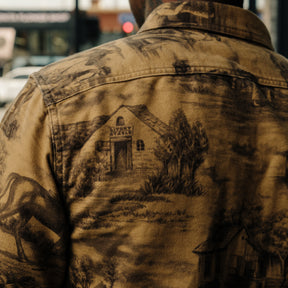 RRL Moleskin Printed Stables Sport Shirt Brown FINAL SALE