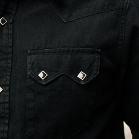 RRL Slim Fit Denim Western Shirt Black