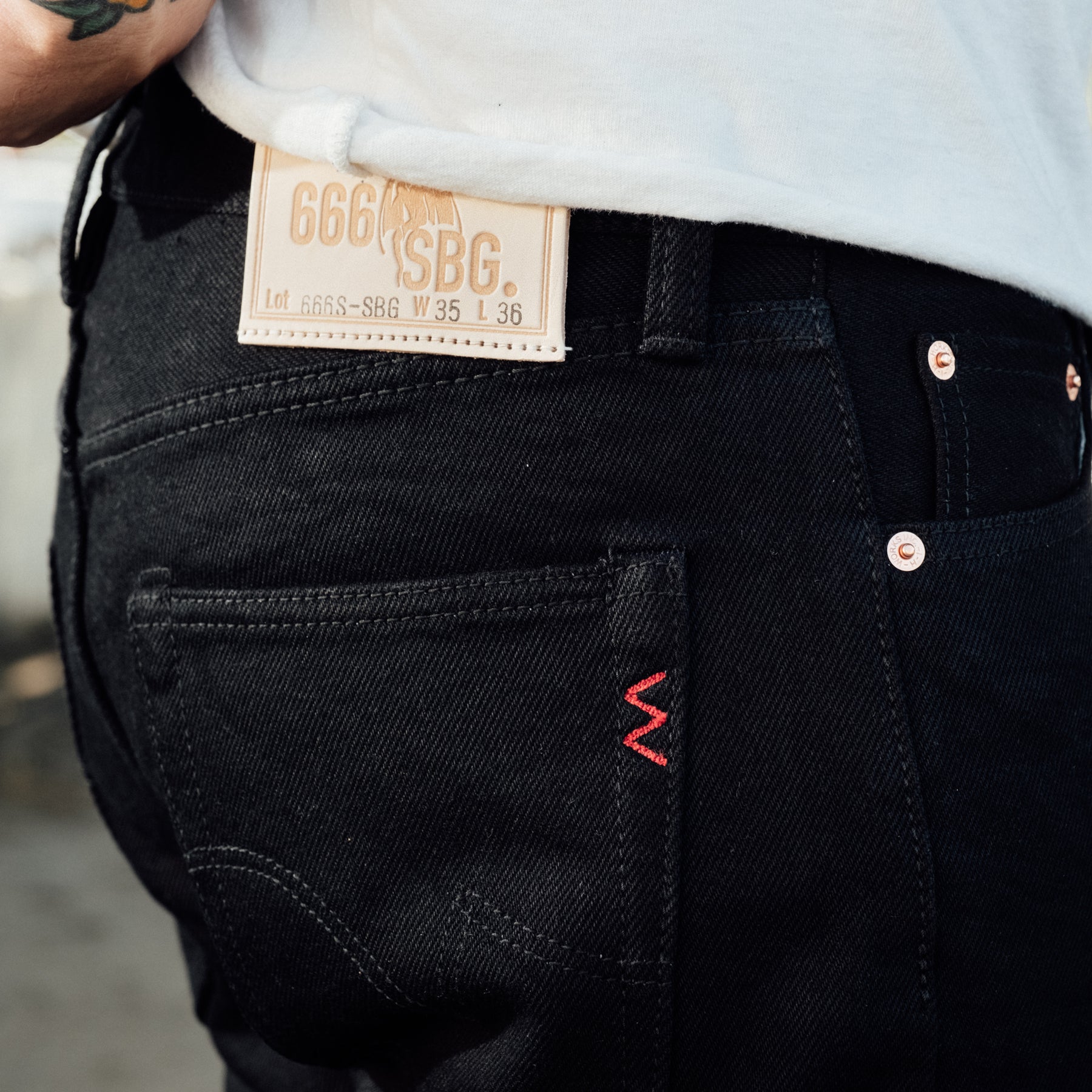 Iron Heart IH-666S-SBG 21oz Selvedge Denim Straight Cut Superblack Fades to Grey FINAL SALE