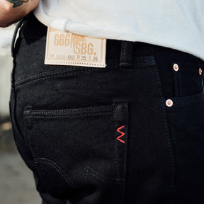 Iron Heart IH-666S-SBG 21oz Selvedge Denim Straight Cut Superblack Fades to Grey FINAL SALE