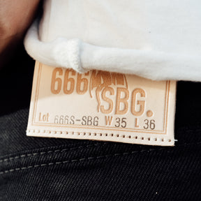 Iron Heart IH-666S-SBG 21oz Selvedge Denim Straight Cut Superblack Fades to Grey FINAL SALE