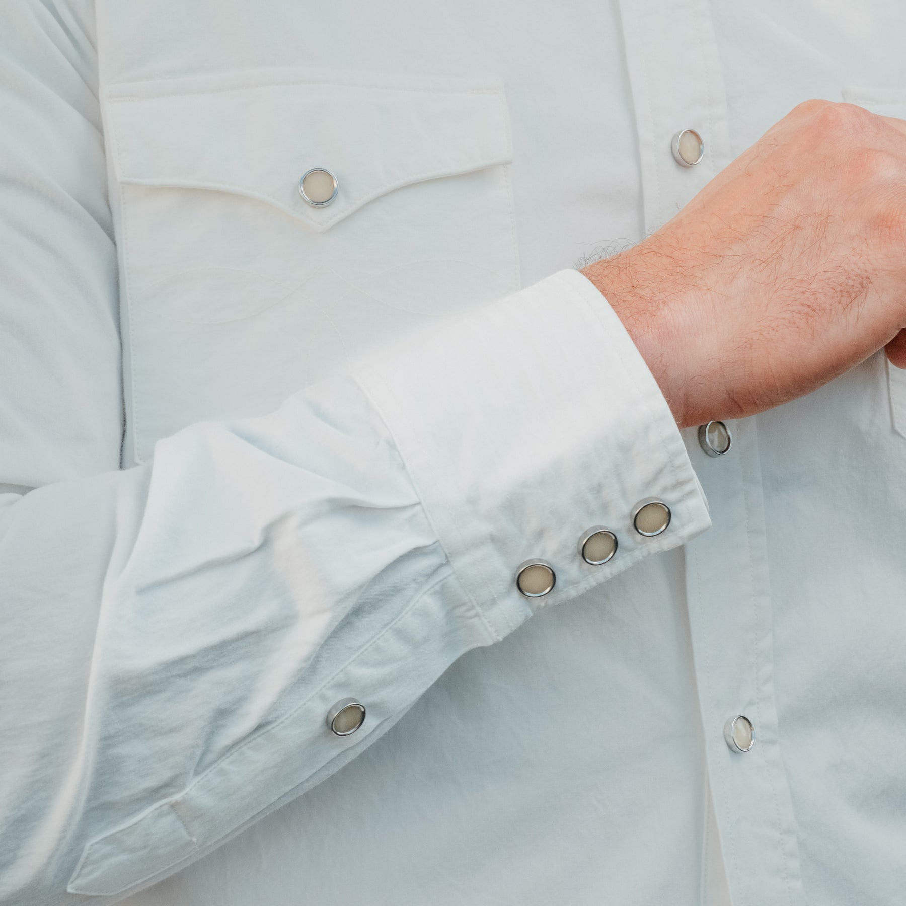 Slim Fit Poplin Western Shirt White